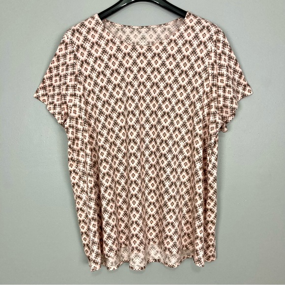 J. Jill Pure Jill Scoop-Neck Elliptical Tee Women’s Size 2X Southwestern Print - Picture 2 of 8